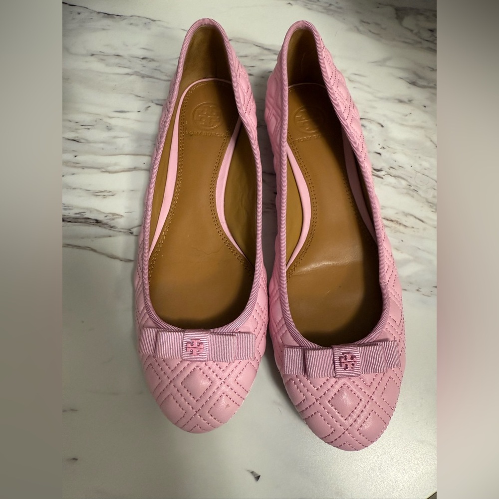Tory Burch Pink Quilted Ballet Flats